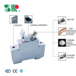 RT18 시리즈 원통형 황동 퓨즈 홀더 2-125A 380/500/660V 20kA 차단 용량 DIN 레일 장착 호환 R015-R017 퓨즈 - Product Image 3