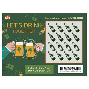 Tarjeta de Lotería Rasca y Gana para Eventos Sociales, Nuevo Diseño, Impresión Digital, Papel con Núcleo Negro, Juego de Lotería - Product Image 2
