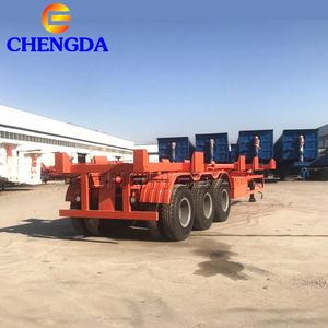 Châssis de semi-remorque squelette d'occasion 60 tonnes 3 essieux 20 pieds 40 pieds 45 pieds à vendre - Product Image 6