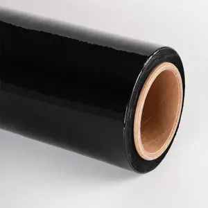 Lembaran plastik polytene hitam 6mil polietilena gulungan terpal untuk konstruksi vapour