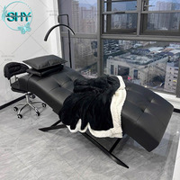 Table de Massage la Plus Populaire pour Salon de Beauté, Table Inclinable en Forme de S Réglable, Lit Incurvé pour Cils et Soins du Visage en Vente
