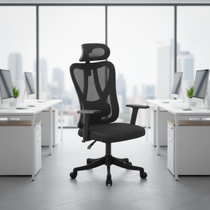 เก้าอี้สำนักงานผู้บริหารตามหลักสรีรศาสตร์ ปรับระดับความสูงได้ พนักพิงศีรษะหุ้มผ้า เก้าอี้ผู้บริหาร โครงอะลูมิเนียม ดีไซน์ทันสมัย สำหรับใช้ในบ้าน/สำนักงาน - Product Image 5