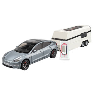 Modellino 1/24 Tesla Model 3 in Metallo Zincato, Alta Simulazione, con Gancio Traino, Suono <span class=keywords><strong>e</strong></span> Luci, Funzione Pullback, Batteria al Litio, Giocattolo da Collezione Unisex - Product Image 1