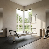 Máquina de Pilates Plegable de Aleación de Aluminio, Equipo de Yoga Profesional Plegable para Entrenamiento en Casa y Almacenamiento que Ahorra Espacio