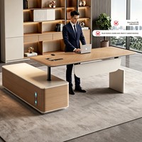 Bureau de direction en métal en forme de L LBZ-193X avec design moderne et chaise de grande taille incluse