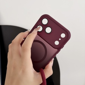 Funda Transparente Simple con Correa de Muñeca Mate Skin Touch para <span class=keywords><strong>iPhone</strong></span> 11 <span class=keywords><strong>12</strong></span> 13 14 15 16 17 18 Pro Max, Carga Inalámbrica, Magnética, Delgada - Product Image 5