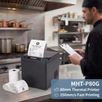 Imprimante thermique directe 80 mm pour reçus, sortie papier supérieure frontale, pour cuisine et restaurant, livraison rapide, impression de tickets de commande et de stock
