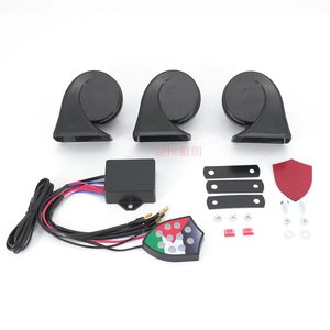 Klaxon musical de voiture 12V étanche 3 pièces klaxon d'escargot avec 10 tons contrôleur de klaxon pour voiture camion van moto SUV BUS - Product Image 3
