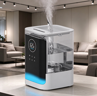 Humidificateur à ultrasons, fonction de chauffage à vapeur chaude, grand réservoir d'eau transparent, protection contre l'arrêt automatique de l'eau, utilisation à domicile et dans la chambre