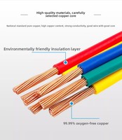 Cable de Cobre Flexible para Uso Doméstico, Estándar Nacional BVR, PVC, 4/6/2.5mm, Cable de Cobre Puro Trenzado de un Solo Núcleo, para Decoración del Hogar
