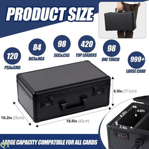 QY Luxury Graded Card <b>Storage</b> Case <b>Waterproof</b> Heavy Duty Slab Carrying <b>Box</b> Large Capacity Display Holder for Collectors - Product Image 2