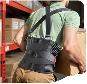 Breathable Work <b>Back</b> <b>Brace</b> Waist Support <b>Brace</b> with Shoulder Straps for Men & Women - Product Image 1