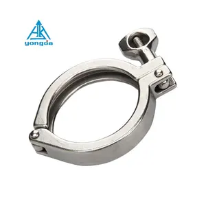 Abrazadera de virola Yongda Sanitary Steel SS304 tri pinzas de trébol