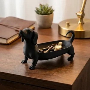 <b>Dog</b> Shape Plastic Tray Animal Key Holder Desk Organizer Decorative Storage Dish for Home Entryway - Product Image 1