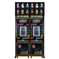 Machine d'arcade à monnayeur avec lumières néon colorées, en plastique et PVC, équipement de jeu pour la distribution de cadeaux et de récompenses en forme de poupées