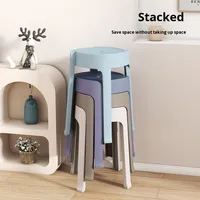 Tabouret en plastique épais minimaliste moderne pour la maison, chaise simple, table à manger, design moulin à vent, empilable pour le salon