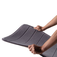 FIGOO - Tapis de bain en peluche côtelé super doux en microfibre antidérapant absorbant l'eau, lavable en machine - Grande Vente