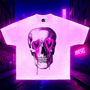 T-shirt oversize con grafica Heart Eyes, streetwear Y2K Meme Kids - Product Image 3