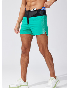 Herren 2 in 1 Laufs horts mit Unterwäsche für Herren Schnellt rocknende Sports Split Shorts Benutzer definiertes Logo Reflective Gym Active Shorts - Product Image 5