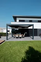 Système de protection solaire électrique à lames orientables pour jardin extérieur, villa, toit, cour, gazebo, bioclimatique, en aluminium, imperméable