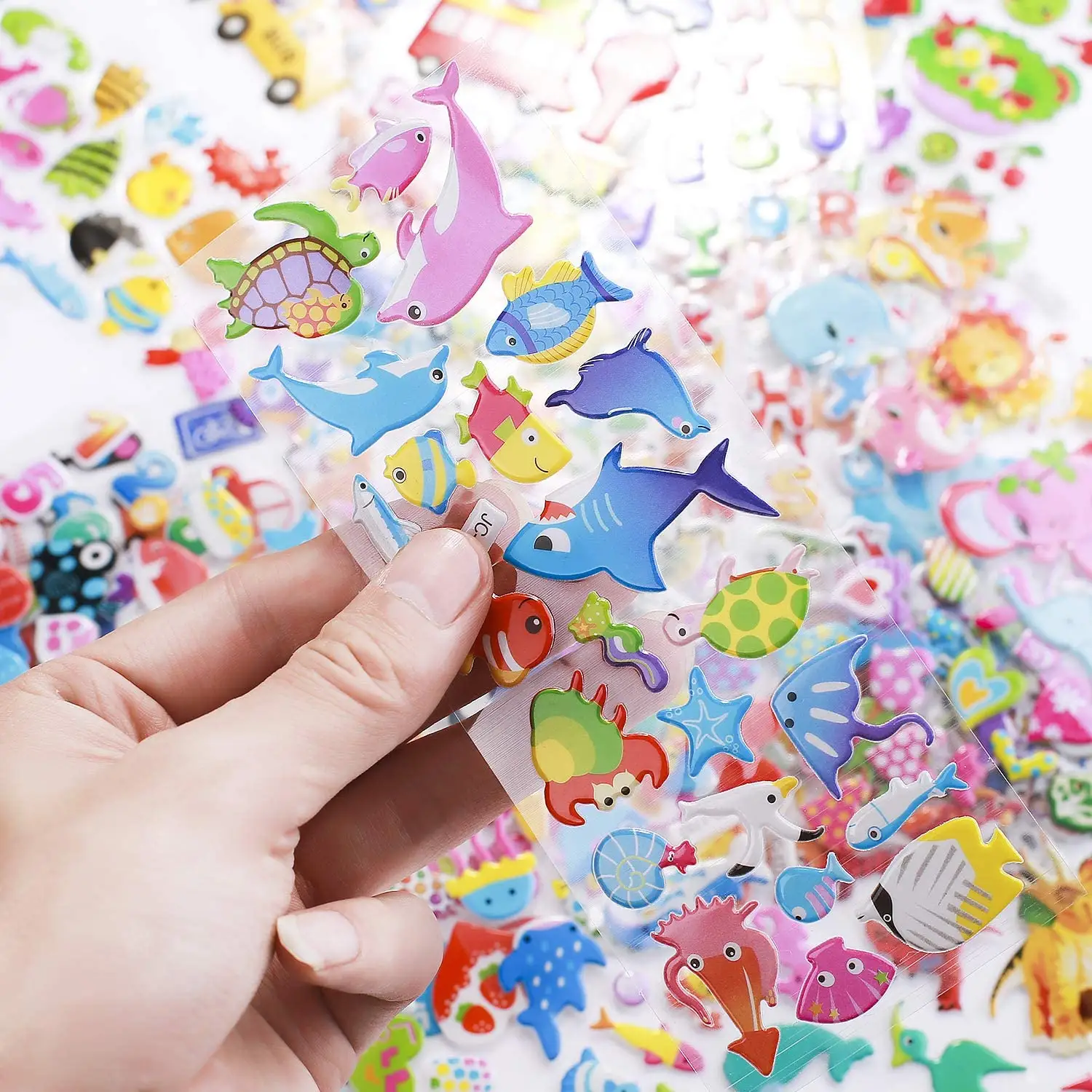 Removable decal 3D memePuffy stickers Custom Foam bubble adhesive cartoon animal stickers bulk sets party box fillers