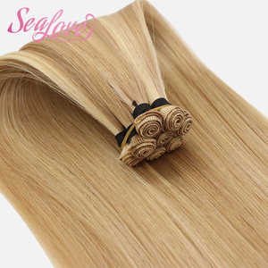 Extension di Capelli Umani Annodati a Mano, Alta Densità, Punte Pieno Pienamente Riempiute, <span class=keywords><strong>Biondo</strong></span> Miele Misto, 22 Pollici, per Saloni Professionali - Product Image 5