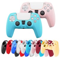 Coque de protection en silicone pour manette Playstation 5 PS5 Étui en caoutchouc antidérapant avec 2 poignées de pouce Ensemble d'accessoires