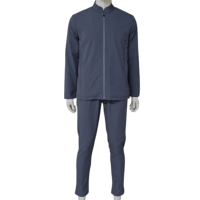 Ensemble de survêtement de luxe pour homme en polyamide et élasthanne, col montant, coupe ajustée, respirant, style décontracté chic, personnalisable avec logo OEM, vente en gros