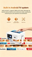 Projecteur portable rotatif Anxin A53, projecteur vidéo, double crâne, mise au point automatique, projecteur 4K avec écran tactile intelligent