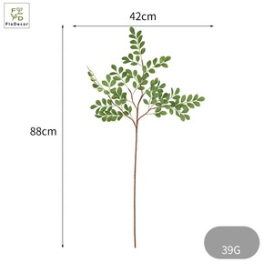 Ficus di simulazione scandinavo 88 cm lascia la pianta di seta artificiale verde foglia di Banyan decorazione della sala da pranzo - Product Image 4