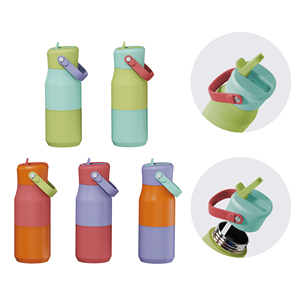 ขวดน้ำเก็บอุณหภูมิขนาด 400 มล. ยี่ห้อ Houroffer แบบมีหลอดดูด สำหรับใช้ที่บ้าน เดินทาง แคมป์ปิ้ง โรงเรียน พร้อมบริการสกรีนโลโก้ตามสั่ง สั่งซื้อจำนวนมากได้ - Product Image 1