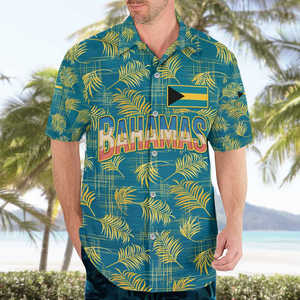 Chemise à motif d'écusson de la Journée de la Libération des Bahamas, impression par sublimation, chemise en polyester respirant, cardigan pour homme, <span class=keywords><strong>haut</strong></span> personnalisé Bahamas - Product Image 2