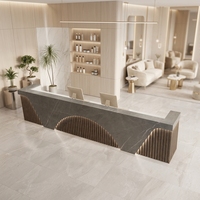 Comptoir de réception moderne rose pour hôtel, bureau, centre de beauté, hôpital, ou complexe hôtelier de station thermale