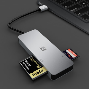 Hub USB 3.0 Metálico <span class=keywords><strong>FB</strong></span> CR718-30 de 3 Puertos con Lector de Tarjetas 6 en 1 con 2 Ranuras TF CF, CF X1 + X1 + TF X1 + USB-AX3 - Product Image 4