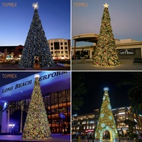 Toprexdecor Commercial LED Géant Grand Motif 3D Décoration Extérieure Imposante Cadre Métallique Artificiel PVC Arbre de Noël Lumière