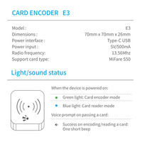 Encodeur de carte pour le système électronique de serrure de porte RFID prenant en charge la carte à puce 13.56 MHz pour le système d'hôtel TTlock