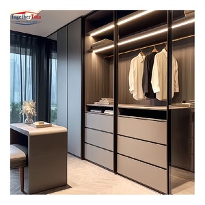 <span class=keywords><strong>Armario</strong></span> Moderno con <span class=keywords><strong>Puertas</strong></span> Corredizas y Paneles <span class=keywords><strong>de</strong></span> Vidrio Esmerilado, Almacenamiento Interior Personalizable, Estructura Metálica Resistente, Iluminación LED Integrada - Product Image 4