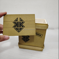 Cetak kustom Logo kecil pengiriman kayu lapis kotak peti kayu miniatur pengiriman wadah hadiah kotak penyimpanan Mini untuk dijual