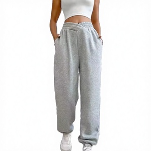 Pantalon de jogging en molleton de coton pour femme, taille mi-haute élastique, avec logo personnalisé, séchage rapide et respirant, style legging - Product Image 3