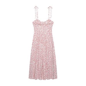 Abito Estivo da Donna Personalizzato 2026 con Stampa Floreale Vintage in Popeline, Spalline Sottili Regolabili e Corpetto Arricciato - Produzione OEM Fabbrica Cinese - Product Image 2