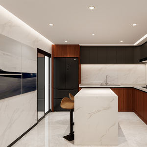 Armoires de cuisine sur mesure avec évier et îlot Armoires de cuisine sur mesure avec îlot de rangement Meubles de maison - Product Image 3