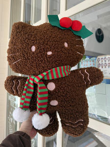 2026新しいクリスマス漫画かわいいKt猫ぬいぐるみ人形KTぬいぐるみクリスマススカーフジンジャーブレッドマン人形 - Product Image 3