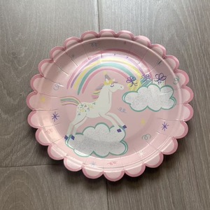Cartoncino Bianco <span class=keywords><strong>di</strong></span> Qualità Export, 7 Pollici, Unicorno Cartoonesco Multicolore, Ecologico, per Feste <span class=keywords><strong>di</strong></span> <span class=keywords><strong>Natale</strong></span> e Pasqua, Stoviglie Usa e Getta - Product Image 2