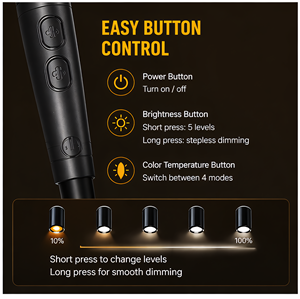 Luz de Lectura Recargable de 1200 mAh para el Cuello, Manos Libres, 4 Colores y 5 Niveles de Brillo para Leer por la Noche - Product Image 6