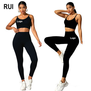 Conjunto de Yoga de 3 Piezas para Mujer RUIQUWIN, Top de Manga Larga Transpirable sin Costuras, Sujetador Deportivo, Leggings de Cintura Alta con Efecto Levanta Glúteos, Ropa de Gimnasio - Product Image 1