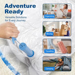 8 sacs de rangement sous vide pour vêtements, oreillers, serviettes ou couvertures - Économisez 80 % d'espace avec nos solutions de rangement sous vide - Product Image 5