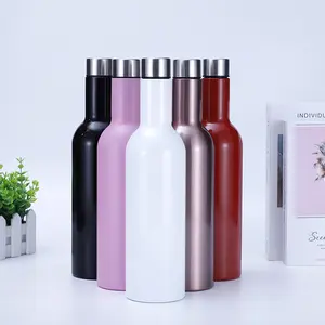 Su misura doppia parete isolato vino Thermos 750ml bocca piccola in acciaio inox Cola bottiglia di vino Chiller