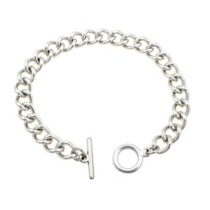 Stainless Steel Cuban Chain Bracelet With <b>T</b>-<b>Bar</b> Clasp Unisex Fashion Jewelry - Product Image 1