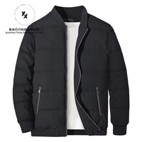 Jaket Pria Berkualitas Tinggi, Jaket Bomber Berlapis Quilted, Jaket Kasual Full Zip, Jaket Poliester Tebal, Windbreaker, Pakaian Luar Musim Dingin