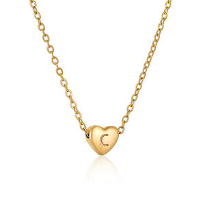 Colliers en forme de cœur <span class=keywords><strong>avec</strong></span> pendentifs en forme de cœur en acier inoxydable, plaqué or 18 ct, bon marché, mode féminine, vente en gros - Product Image 3